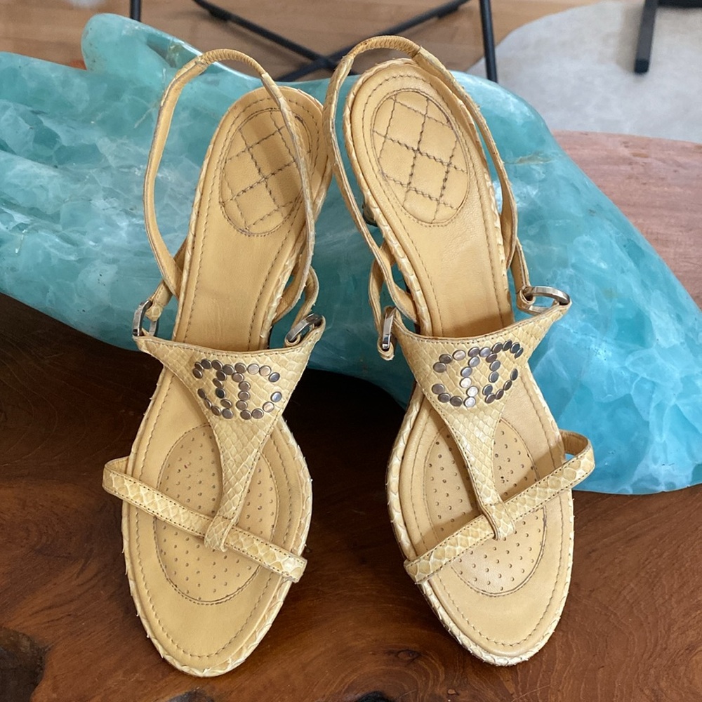 Chanel T-Strap Slingback Sandals -  ON HOLD